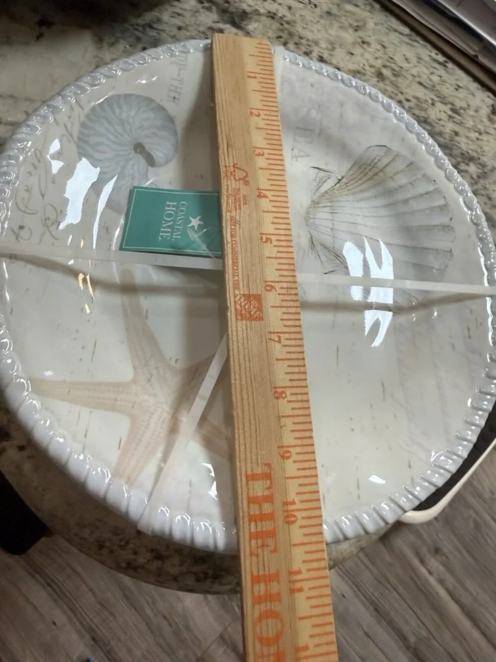 Nwt 4 Coastal Home Melamine Seashell Dinner Plates 10.5